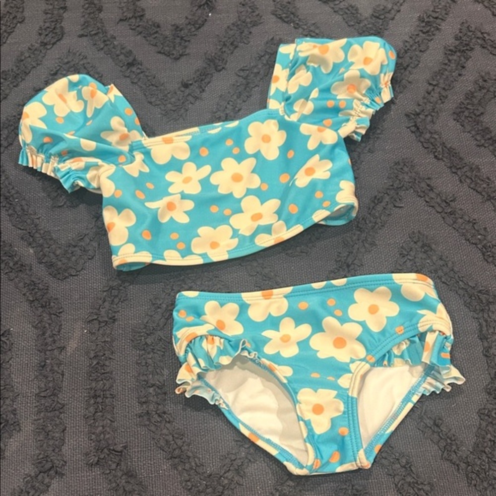 Girls Two Piece Floral Swimsuit
